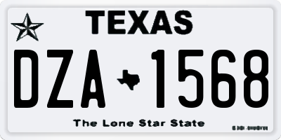 TX license plate DZA1568