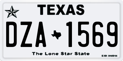 TX license plate DZA1569