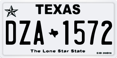 TX license plate DZA1572