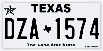 TX license plate DZA1574