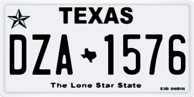 TX license plate DZA1576