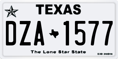 TX license plate DZA1577