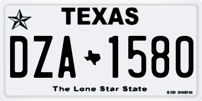 TX license plate DZA1580