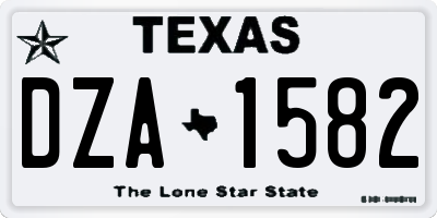 TX license plate DZA1582