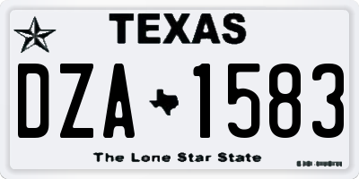 TX license plate DZA1583