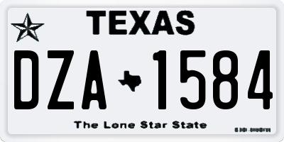 TX license plate DZA1584