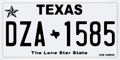 TX license plate DZA1585