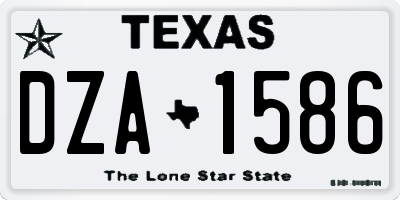 TX license plate DZA1586