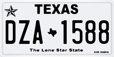 TX license plate DZA1588
