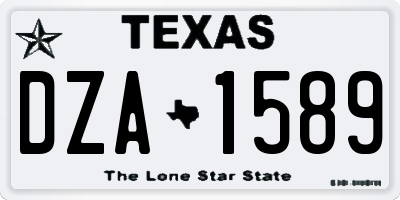 TX license plate DZA1589