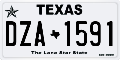 TX license plate DZA1591