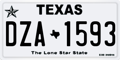 TX license plate DZA1593