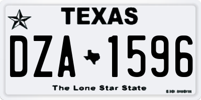 TX license plate DZA1596