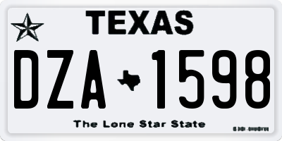 TX license plate DZA1598