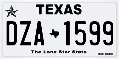 TX license plate DZA1599