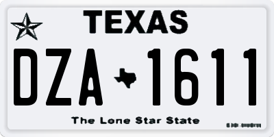 TX license plate DZA1611