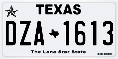 TX license plate DZA1613