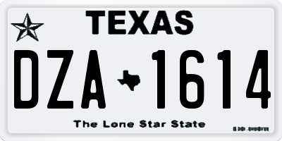 TX license plate DZA1614
