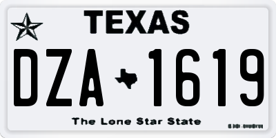 TX license plate DZA1619