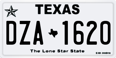 TX license plate DZA1620