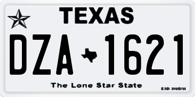TX license plate DZA1621