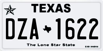 TX license plate DZA1622