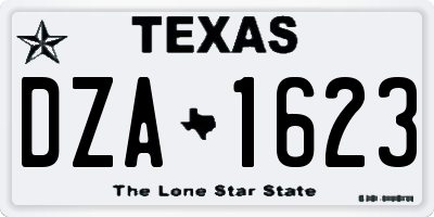 TX license plate DZA1623