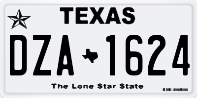 TX license plate DZA1624