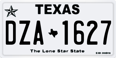 TX license plate DZA1627