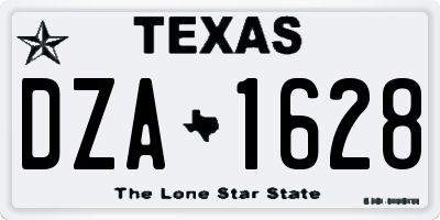 TX license plate DZA1628
