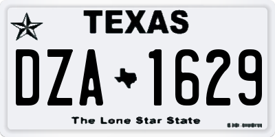 TX license plate DZA1629