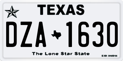 TX license plate DZA1630