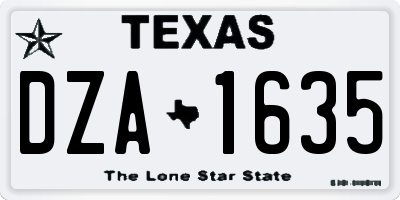 TX license plate DZA1635