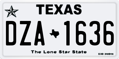 TX license plate DZA1636