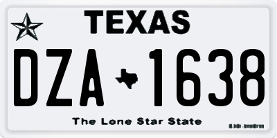 TX license plate DZA1638