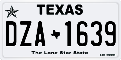 TX license plate DZA1639