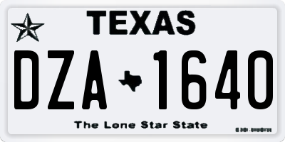 TX license plate DZA1640