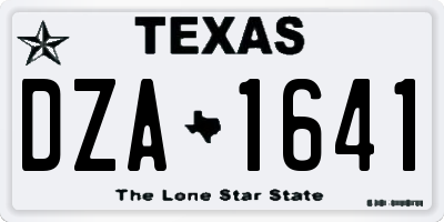 TX license plate DZA1641