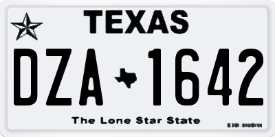 TX license plate DZA1642