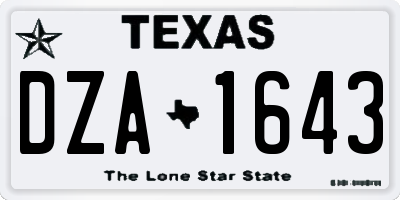TX license plate DZA1643