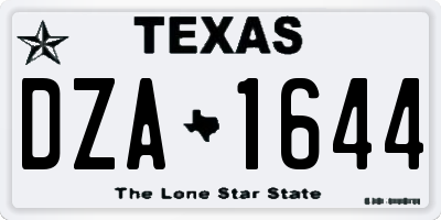 TX license plate DZA1644