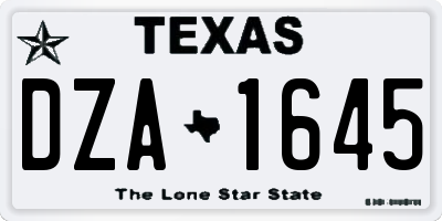TX license plate DZA1645