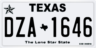 TX license plate DZA1646