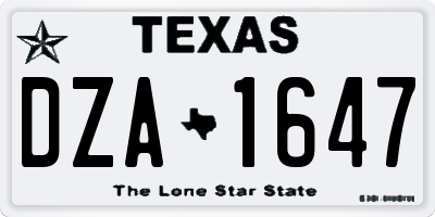 TX license plate DZA1647