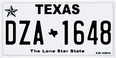 TX license plate DZA1648