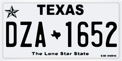 TX license plate DZA1652