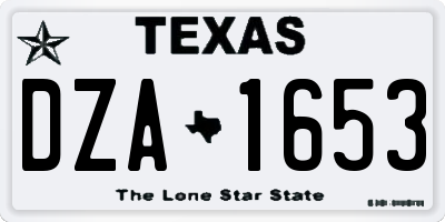 TX license plate DZA1653