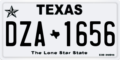 TX license plate DZA1656