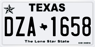 TX license plate DZA1658