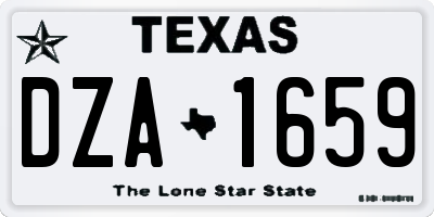 TX license plate DZA1659